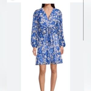 Alex Marie Blue Floral Long Sleeve Dress